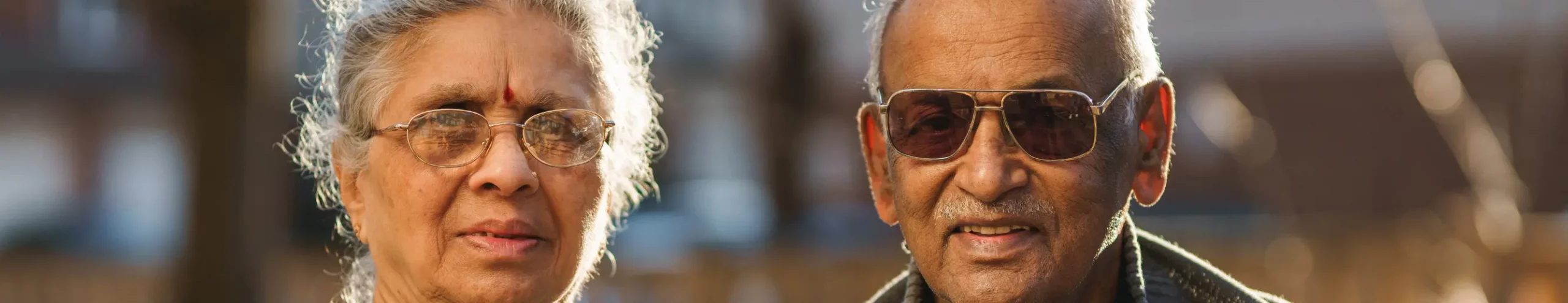 A close-up of a senior couple living in Toronto Seniors Housing.